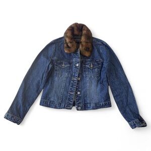 Squeeze faux fur jean jacket